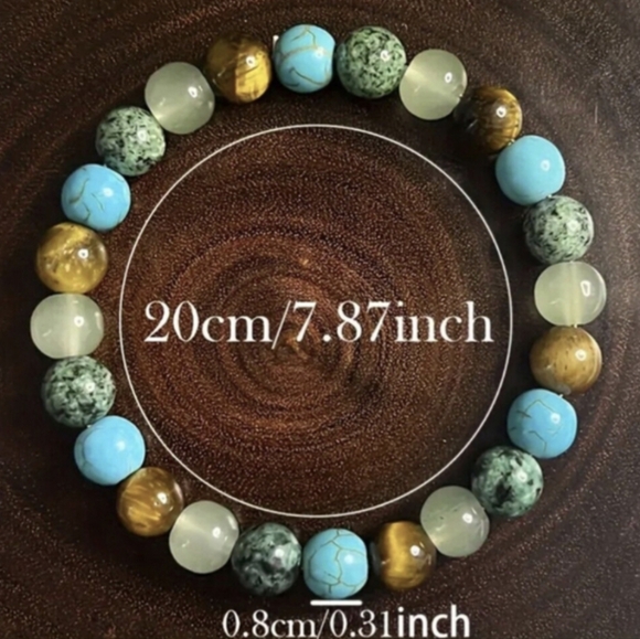 Reiki Bracelet Semiprecious Gemstone Bead Bracelets Quartz Healing Natural Stone - Picture 4 of 8